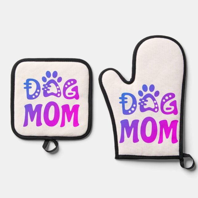 Dog Mum Oven Mitt & Pot Holder Set (Front)