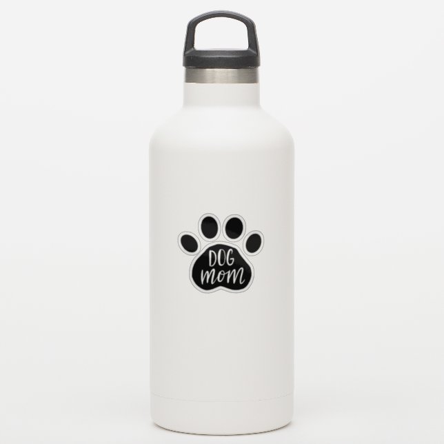 Dog Mum Paw 3" x 3" Custom-Cut Vinyl Stickers (Waterbottle)