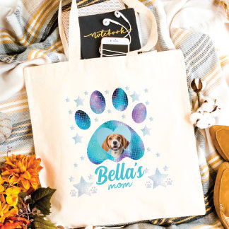 Dog Mum Paw Custom Photo Tote Bag
