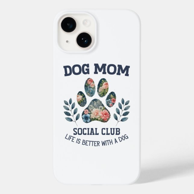 Dog Mum  Paw Floral  Case-Mate iPhone Case (Back)