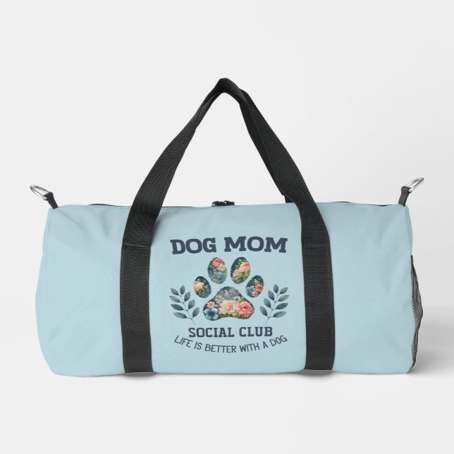 Dog Mum  Paw Floral  Duffle Bag (Front)