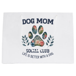 Dog Mum Paw Floral Large Gift Bag