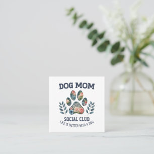 Dog Mum  Paw Floral  Loyalty Card