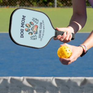 Dog Mum  Paw Floral  Pickleball Paddle