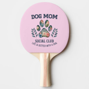 Dog Mum  Paw Floral  Ping Pong Paddle