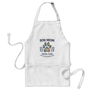 Dog Mum Paw Floral Standard Apron
