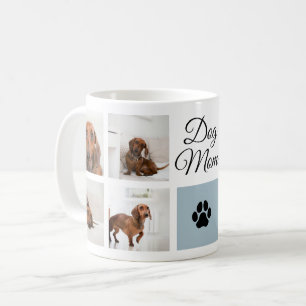 Dog Mum Paw Print Eight Pet Photos Custom Coffee Mug