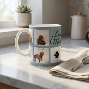 Dog Mum Paw Print Eight Photos Custom Coffee Mug