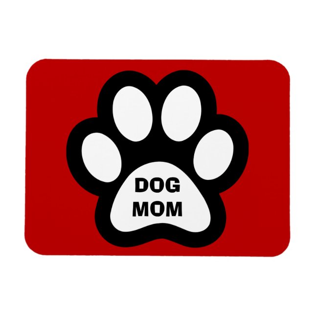 Dog Mum Paw Print Flexible Magnet (Horizontal)