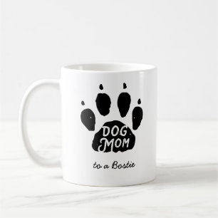 Dog Mum Paw Print Personalised Name and Breed Coffee Mug