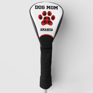 Dog Mum Paw Print Red, Black, White Golf Head Cover