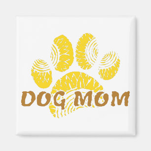 Dog Mum Paw Sunflower Drawing Magnet