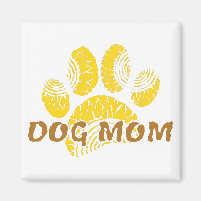 Dog Mum Paw Sunflower Drawing Magnet (Front)