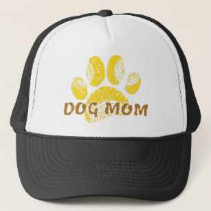 Dog Mum Paw Sunflower Drawing Trucker Hat