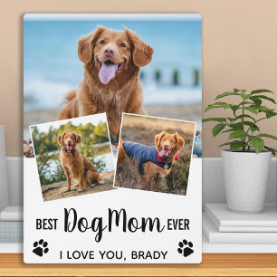 Dog Mum Personalised 3 Photo Collage Plaque