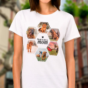 Dog Mum Personalised 6 Pet Photo Collage with Name T-Shirt