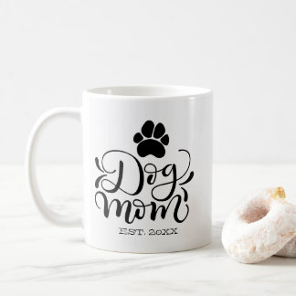 Dog mum - Personalised Established -  Dog lover Coffee Mug