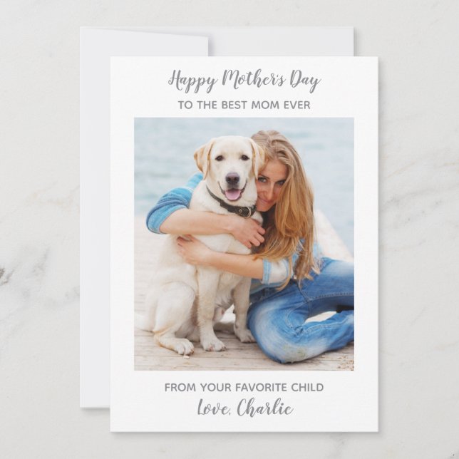 Dog Mum Personalised Pet Photo Happy Mother's Day Holiday Card (Front)