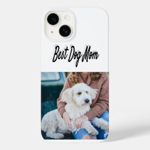 Dog Mum Photo Black  text iPhone Case