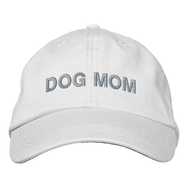 Dog Mum pink white Embroidered Baseball Cap (Front)