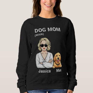 Dog Mum Portrait With Golden Retriever Art Sweatshirt