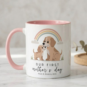 Dog Mum Puppy First Mother’s Day Soft Pastel Art Mug