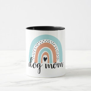 Dog Mum Rainbow Blue Peach Mug