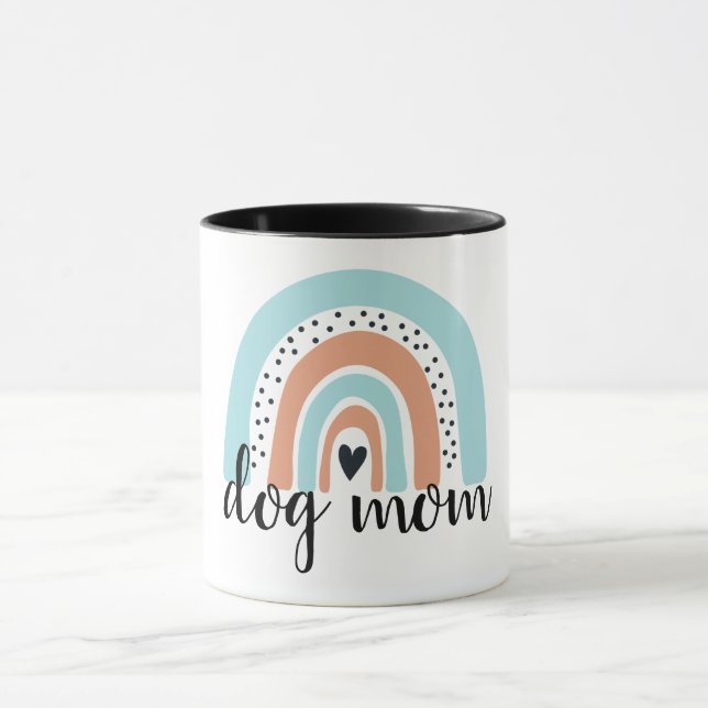 Dog Mum Rainbow Blue Peach Mug (Center)
