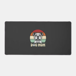 Dog Mum Retro Bulldog Vector Desk Mat