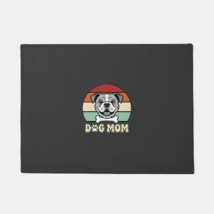 Dog Mum Retro Bulldog Vector Doormat