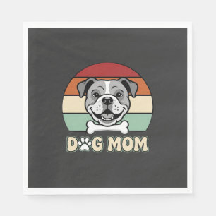 Dog Mum Retro Bulldog Vector Napkin