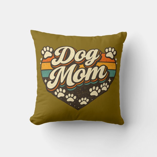 Dog Mum Retro Cushion (Front)