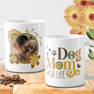 Dog Mum Retro Custom Name Photo  Coffee Mug
