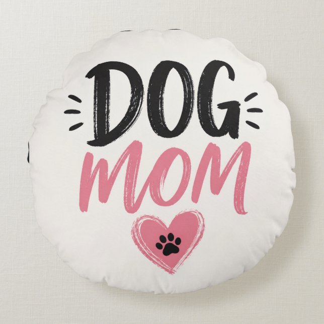 Dog mum round cushion (Front)