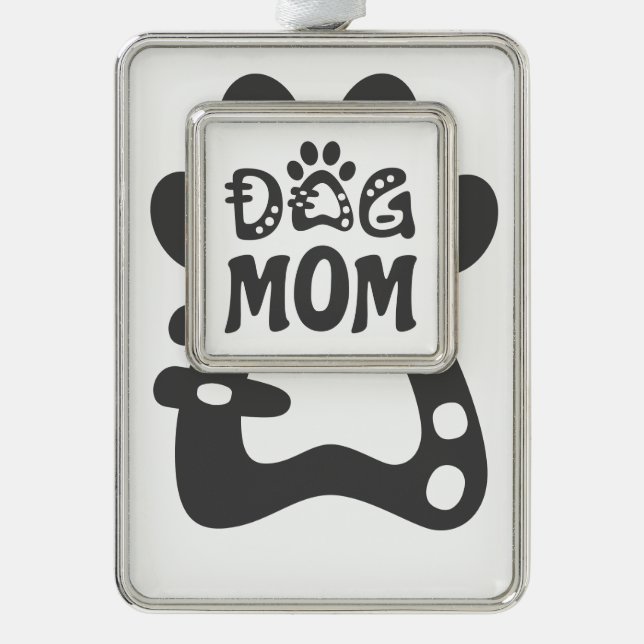 Dog Mum Silver Plated Framed Ornament (Front)