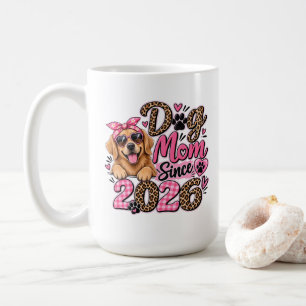 Dog Mum Since 2026 Pink Leopard Coffee Mug