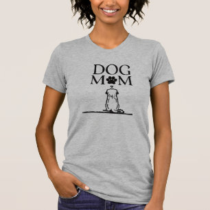 Dog Mum Sitting With Loyal Dog Sketch T-Shirt