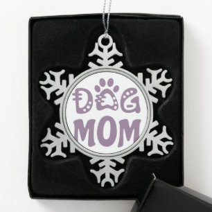 Dog Mum Snowflake Pewter Christmas Ornament