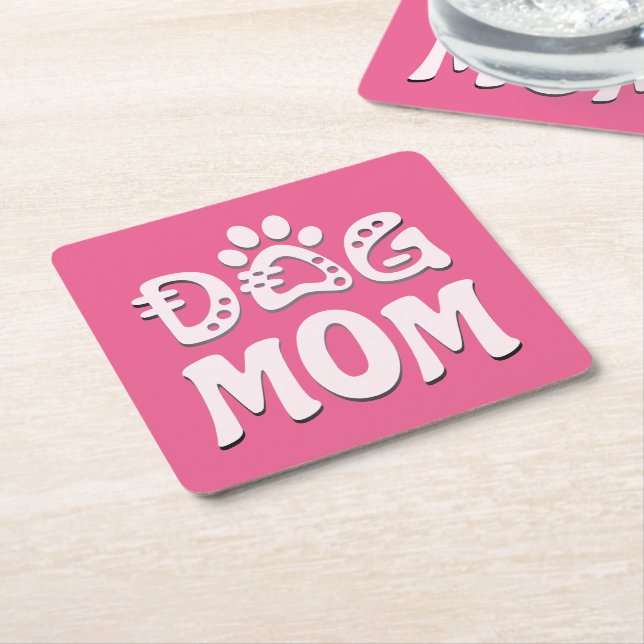 Dog Mum Square Paper Coaster (Angled)