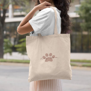 Dog Mum Stuff   Cute Paw Print Tote Bag