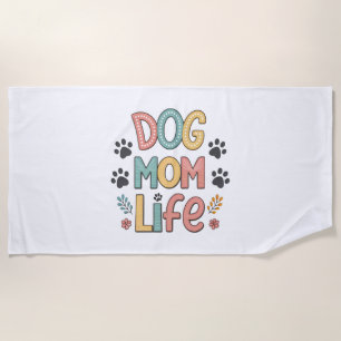 Dog Mum Sunflower Dog Lover Beach Towel