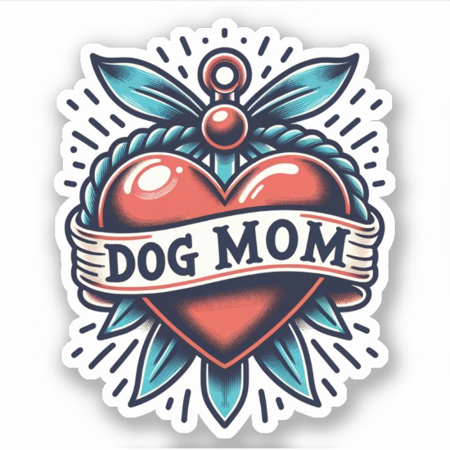 Dog Mum Vinyl Dog Sticker (Front)