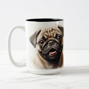 Dog Mum Wifey Modern Black Script White Womens Two-Tone Coffee Mug