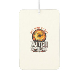 Dog Mum Witch By Night Vintage Halloween Shirt_1 Car Air Freshener