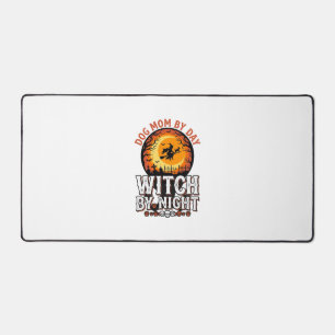 Dog Mum Witch By Night Vintage Halloween Shirt_1 Desk Mat