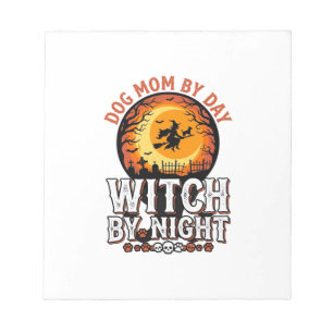 Dog Mum Witch By Night Vintage Halloween Shirt_1 Notepad