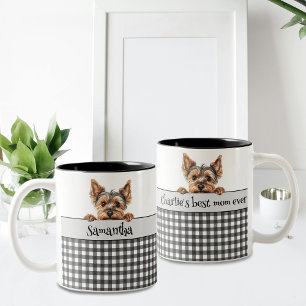Dog Mum Yorkie Custom Two-Tone Coffee Mug
