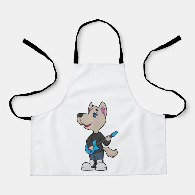 Dog Musician Guitar Music Apron (Front)