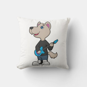 Dog Musician Guitar Music Cushion