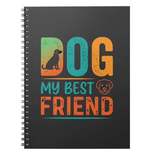 Dog My Best Friend Retro Design Notebook (Front)